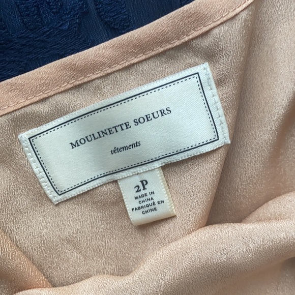 5 for $25 Moulinette soeurs blue flutter sleeve scroll lace dress - Picture 6 of 13